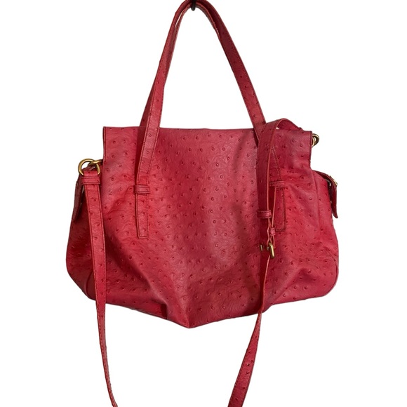 Marc by Marc Jacob’s Ozzie Aurora Rock ostrich pet handbag shoulder bag pink - Picture 2 of 16